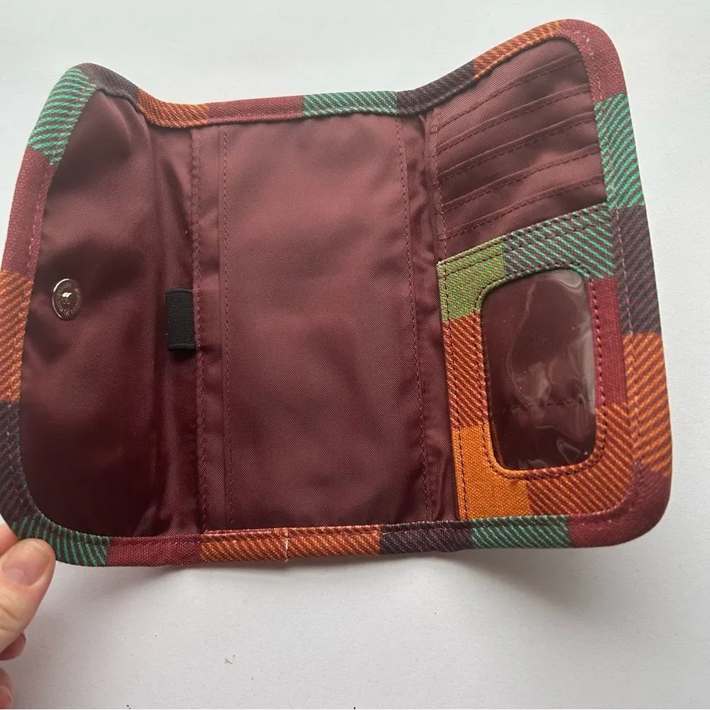 Kavu Vibrant Green and Brown Plaid Clutch